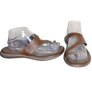 Boc Born Concepts Women Brown Leather Thong Strap Comfort Sandals Size 9